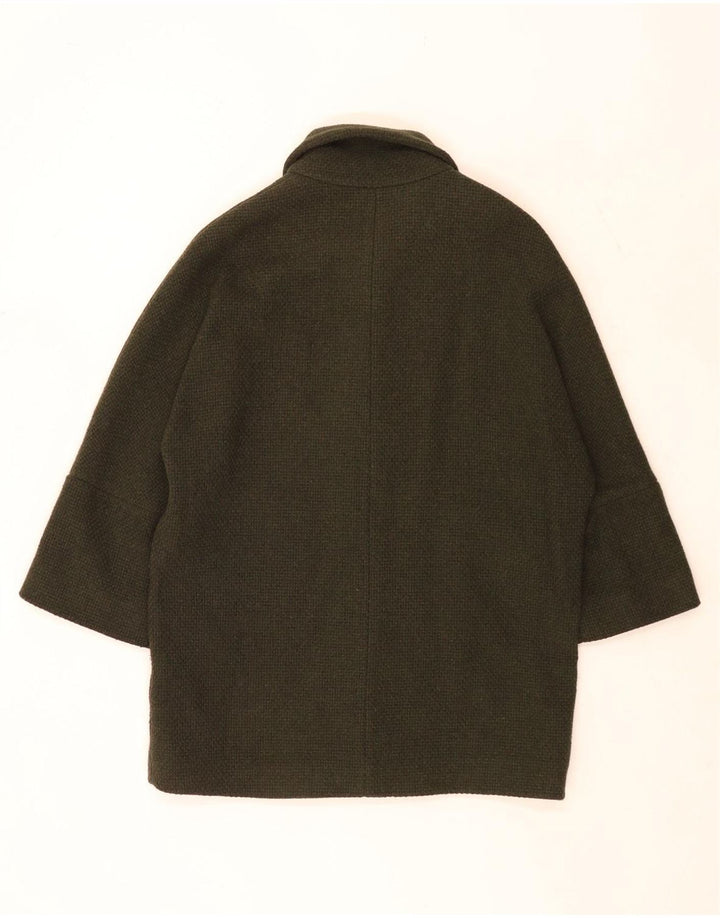 Sobretudo feminino Massimo Dutti grande tamanho UK 10 lã cáqui pequena