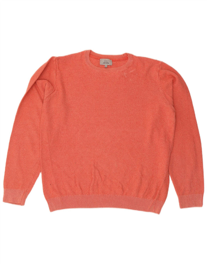 Suéter masculino Marks & Spencer com gola redonda e algodão laranja médio