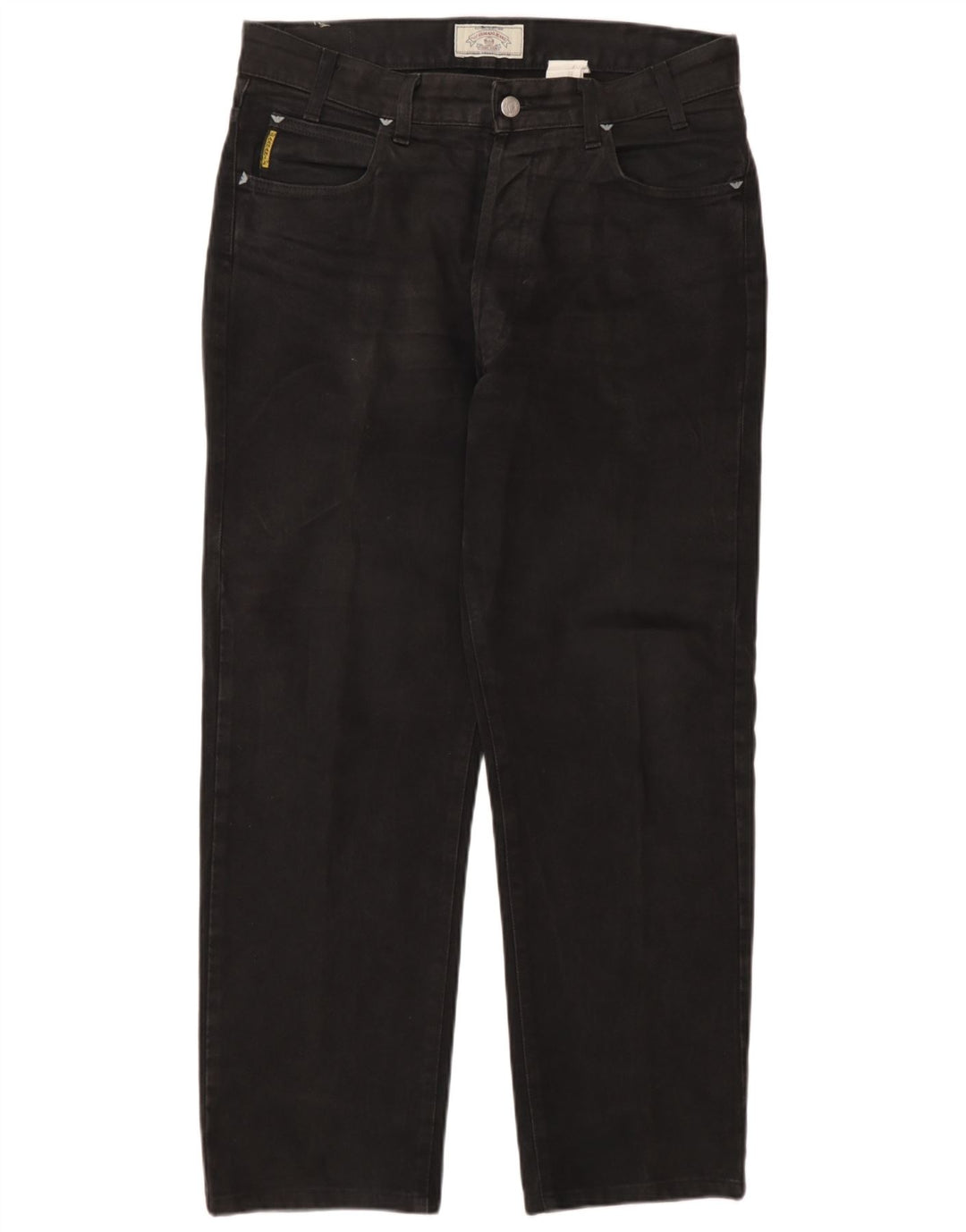 Calça jeans reta masculina Armani W32 L28 algodão preto