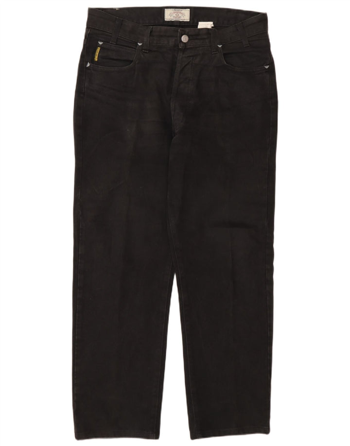 Calça jeans reta masculina Armani W32 L28 algodão preto