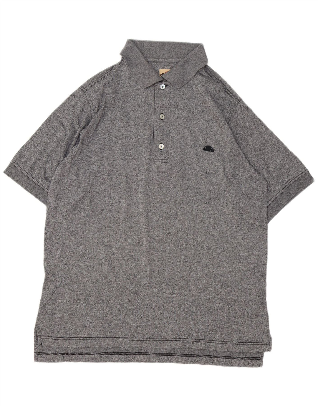 Camisa polo masculina Ellesse pequena algodão manchado cinza