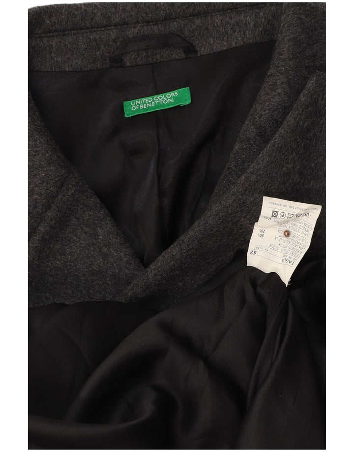 Sobretudo masculino BENETTON IT 52 XL lã cinza