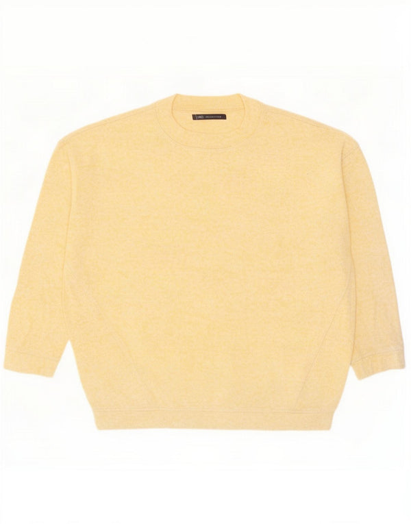 Suéter feminino Marks & Spencer manga 3/4 com gola redonda UK 10 pequeno Yell