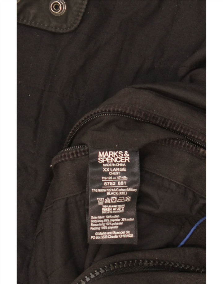 Jaqueta utilitária masculina Marks & Spencer UK 44 2XL algodão preto