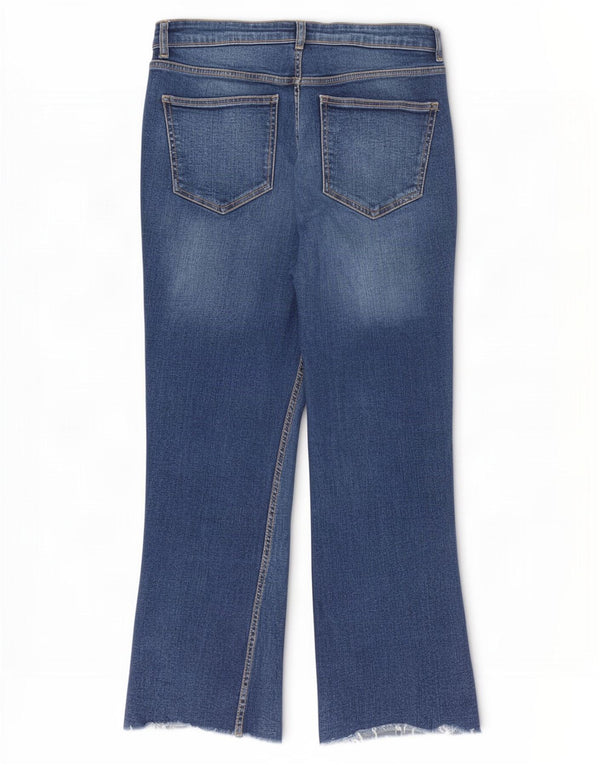 Calça jeans reta feminina Zara EU 44 XL W34 L26 azul