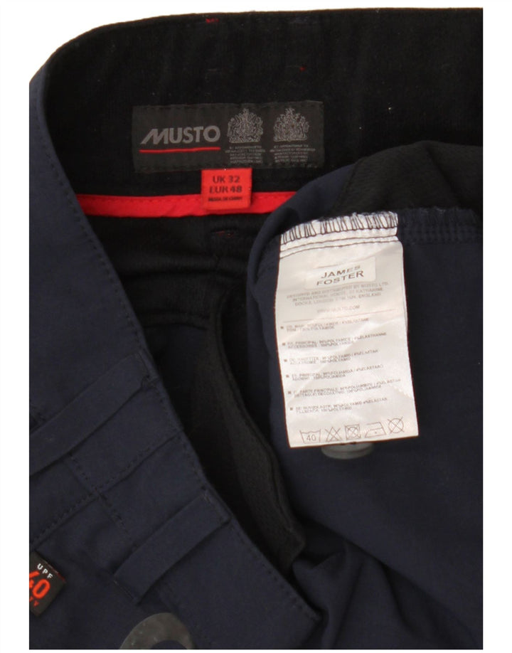 Musto Mens Cargo Shorts W32 Médio Azul Marinho Colourblock Poliamida
