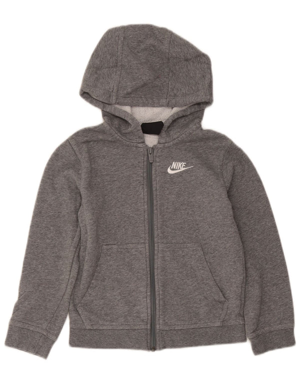 Suéter Nike Boys Zip com capuz 6-7 anos XS cinza algodão manchado