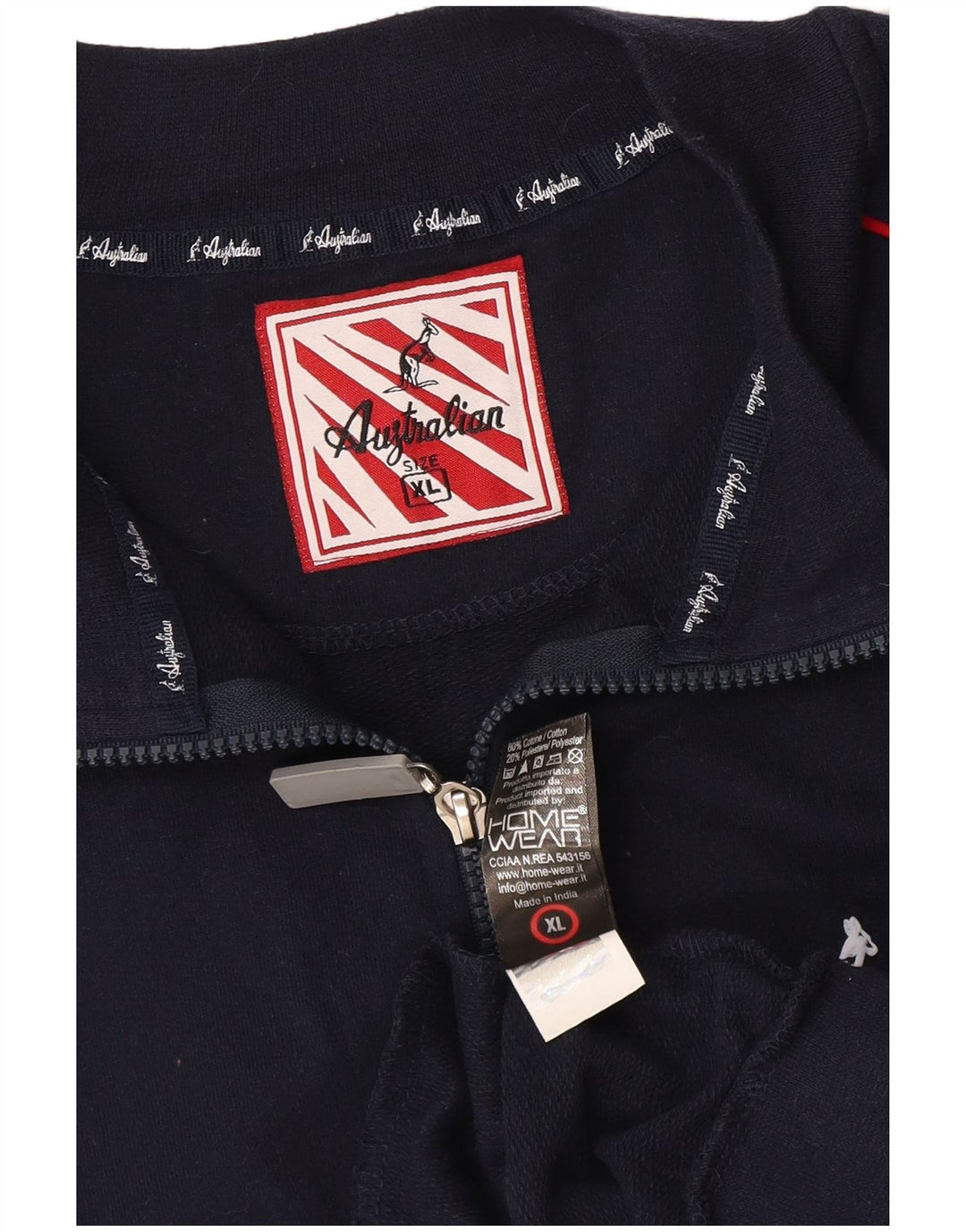 AUSTRALIAN L'ALPINA Jaqueta masculina de agasalho XL azul marinho algodão