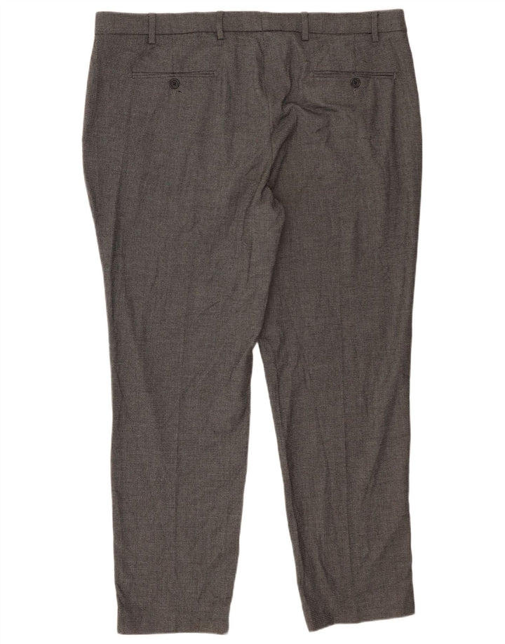 Calça masculina de terno reto Marks & Spencer sob medida W42 L28 cinza
