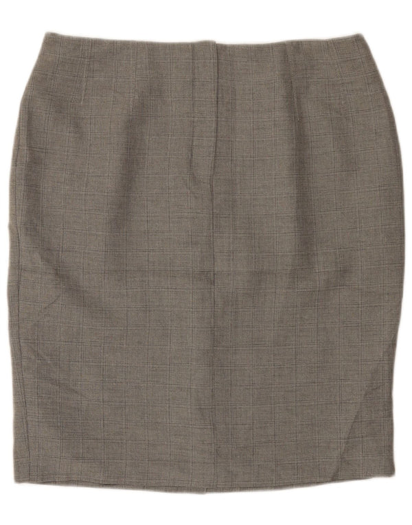 Saia lápis feminina Marks & Spencer Reino Unido 16 grande W36 cinza poliéster