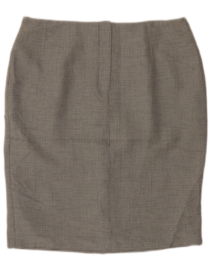 Saia lápis feminina Marks & Spencer Reino Unido 16 grande W36 cinza poliéster