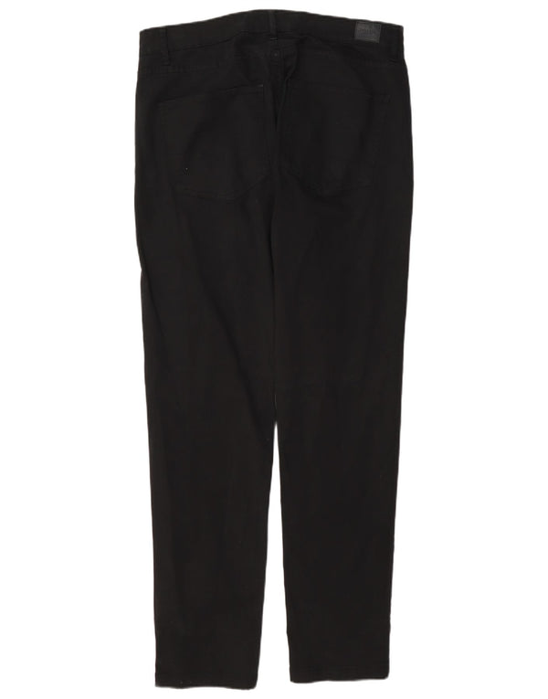 Zara Calça masculina reta casual UE 44 grande W34 L32 algodão preto