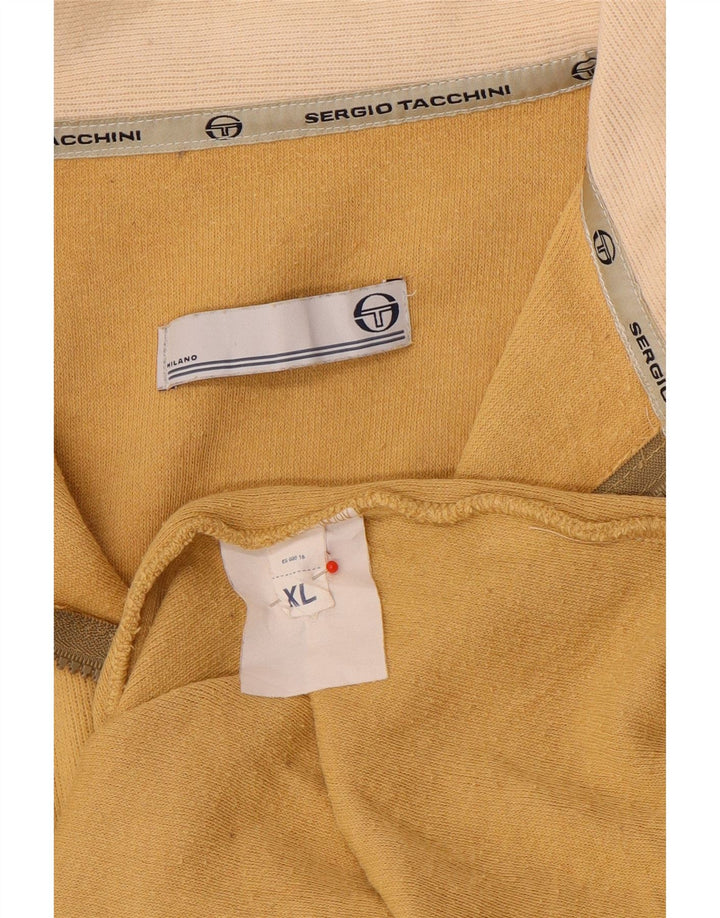 Suéter masculino Sergio Tacchini com zíper e gola XL marrom