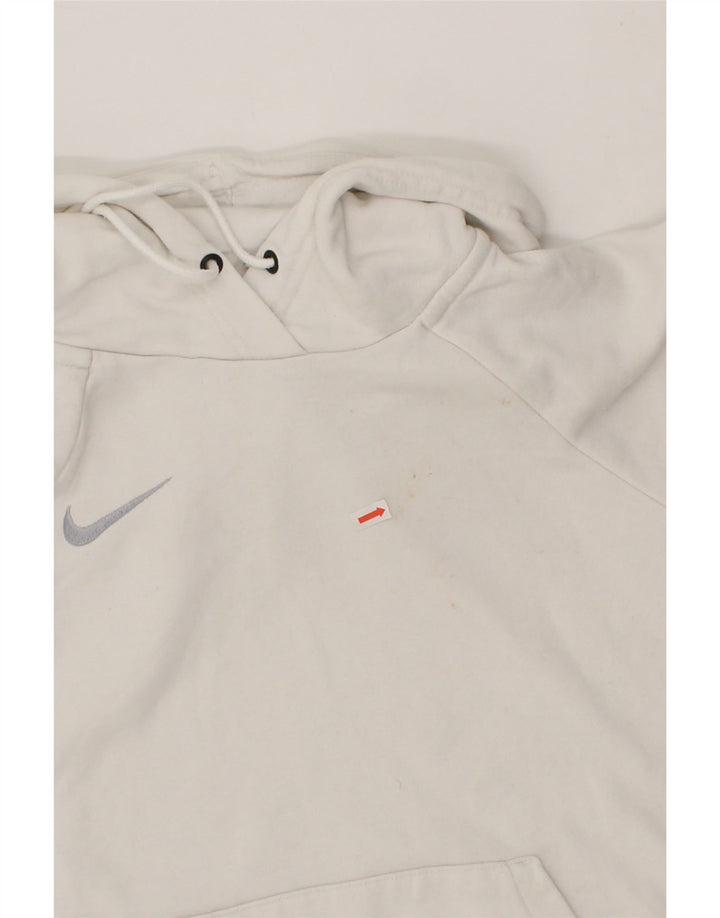 NIKE Womens Oversized Hoodie Jumper UK 6 XS White Cotton Vintage Nike and Second-Hand Nike from Messina Hembry 
