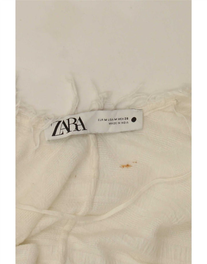 Cardigã feminino Zara Longline manga curta oversized UK 14 médio branco