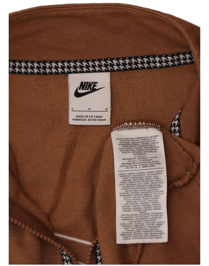 Moletom feminino Nike gráfico oversized jumper UK 16 grande algodão marrom