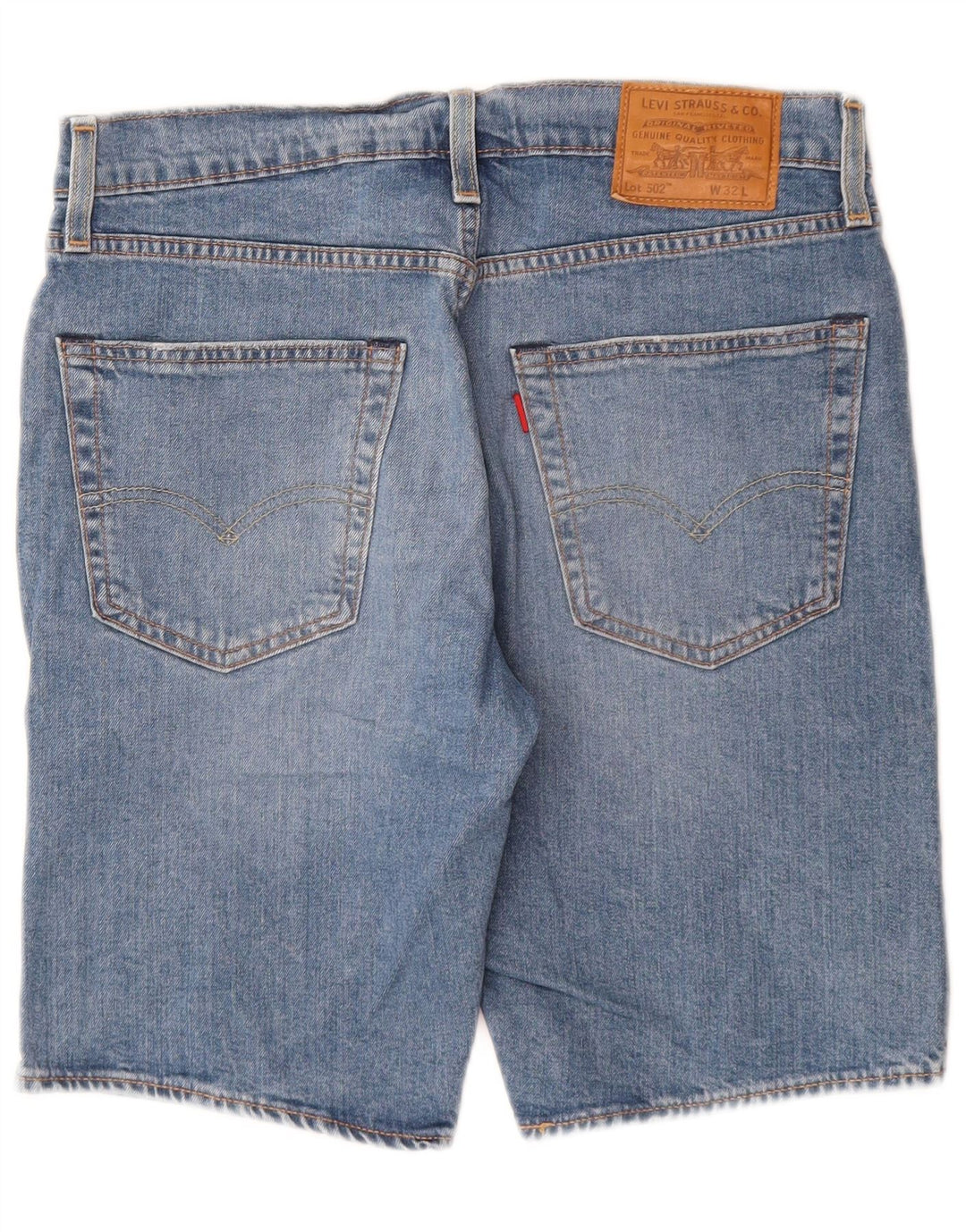 LEVI'S Masculino 502 Shorts Jeans W32 Médio Azul Algodão