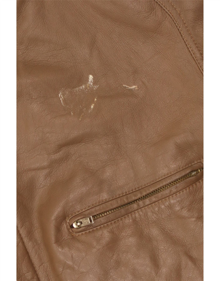 Jaqueta de couro masculina vintage IT 50 grande couro marrom