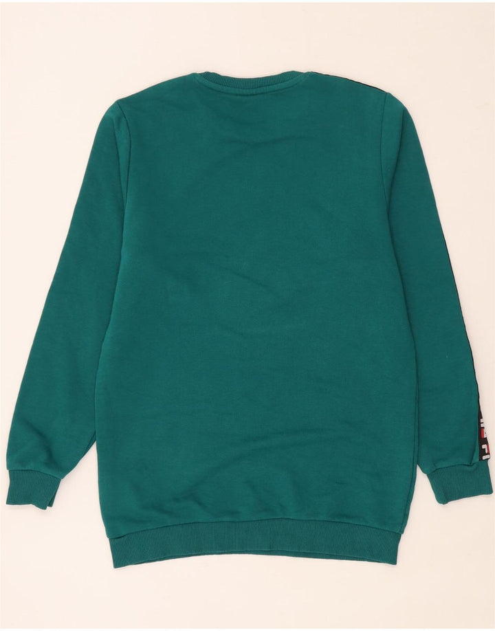 Fila moletom gráfico masculino jumper médio verde algodão colorblock