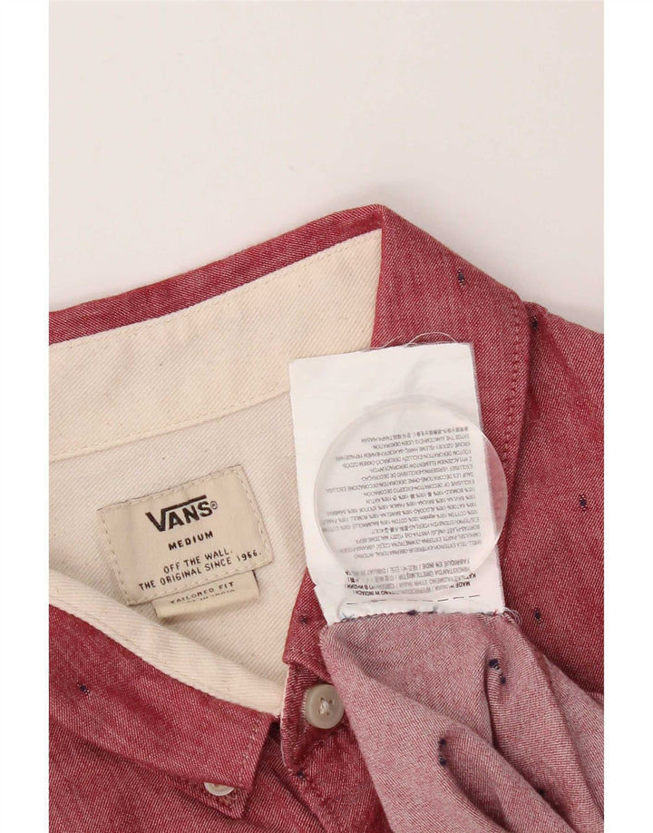 Camisa masculina Vans médio algodão manchado vermelho