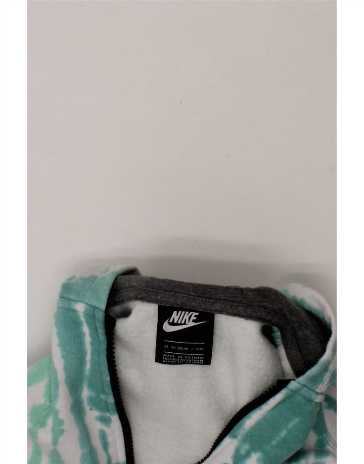 NIKE Boys Zip Hoodie Sweater 2-3 Years Green Tie Dye Cotton Vintage Nike and Second-Hand Nike from Messina Hembry 