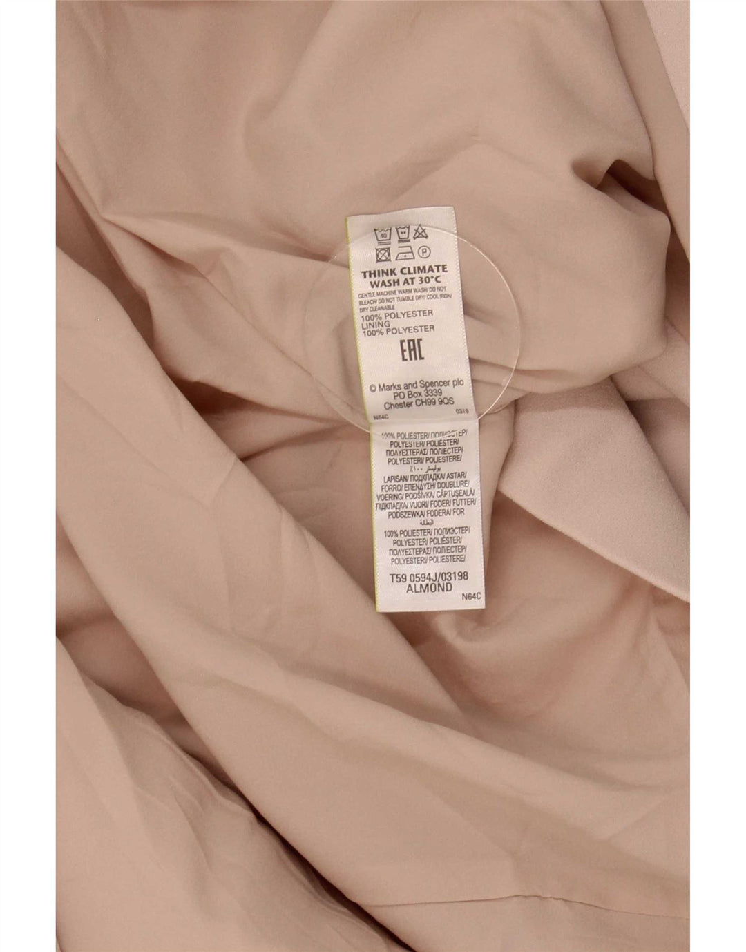Jaqueta blazer feminina Marks & Spencer manga 3/4 aberta Reino Unido 24 4XL rosa