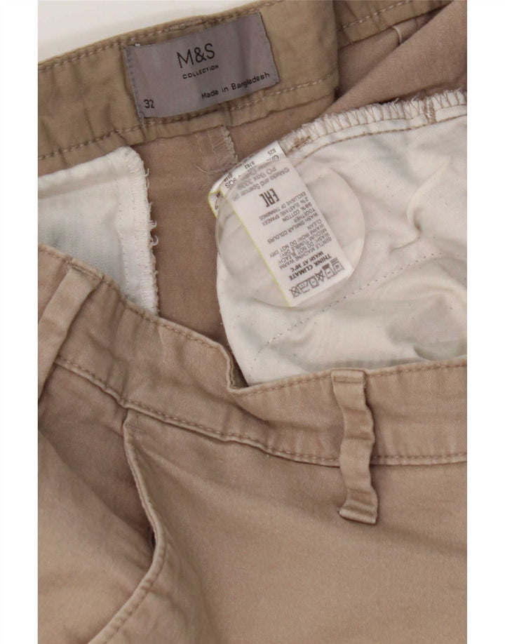 Shorts chino masculino Marks & Spencer W32 algodão cinza médio