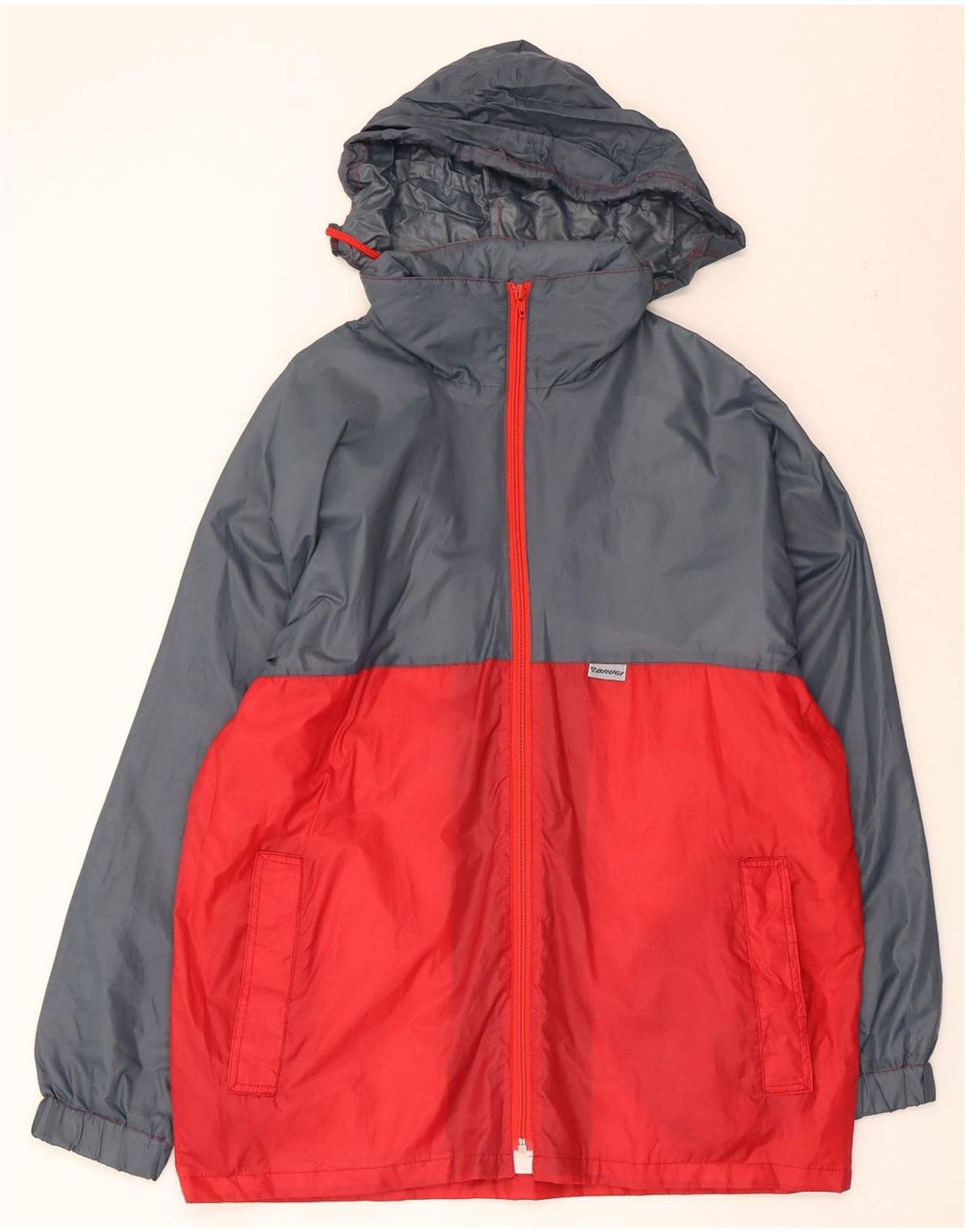Jaqueta masculina com capuz e capuz Brugi Poliamida Colourblock cinza médio