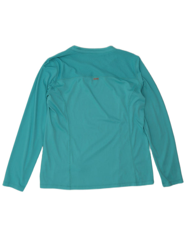 Top feminino Columbia de manga comprida UK 18 XL turquesa poliéster