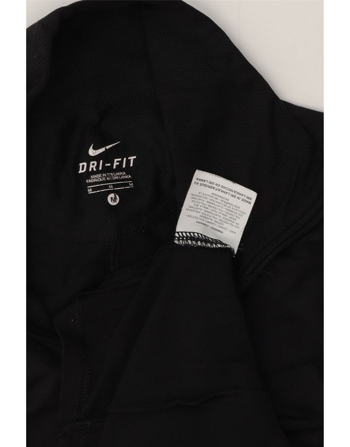 NIKE Womens Dri Fit Zip Neck Pullover Treino Top Reino Unido 12 Médio Azul Marinho