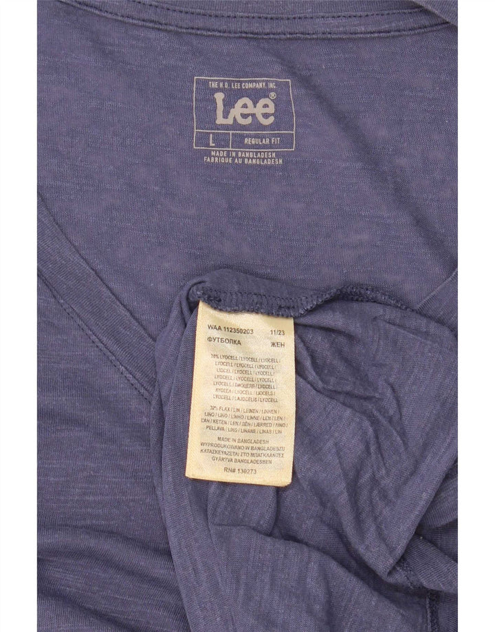 Lee Womens Regular Fit Camiseta Top Reino Unido 16 Grande Lyocell Azul