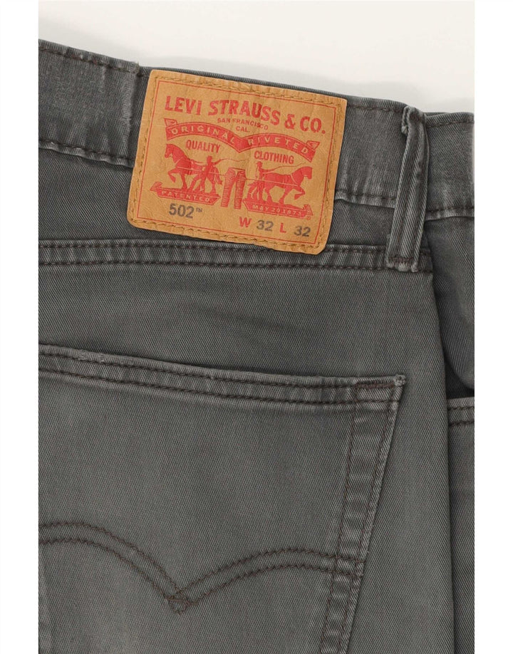 Calça jeans masculina Levi's 502 Tapered W32 L32 cinza algodão