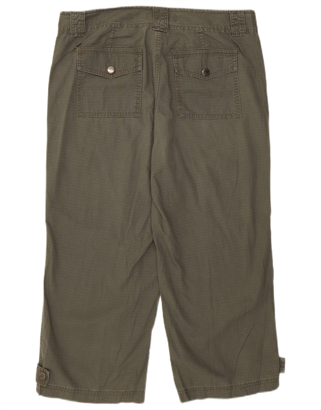 Calça capri feminina Calvin Klein reta US 12 grande W34 L23 cáqui