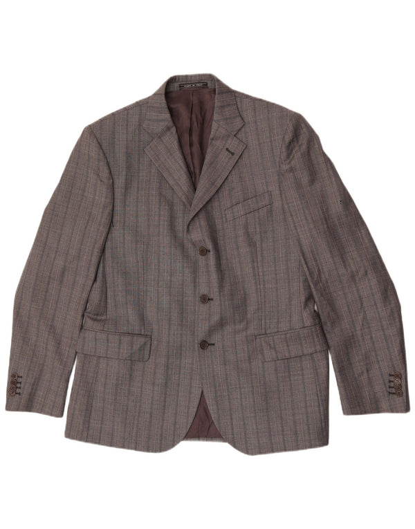 Loro Piana Masculino 3 botões 2 peças terno IT 52 XL W34 L32 lã listrada cinza