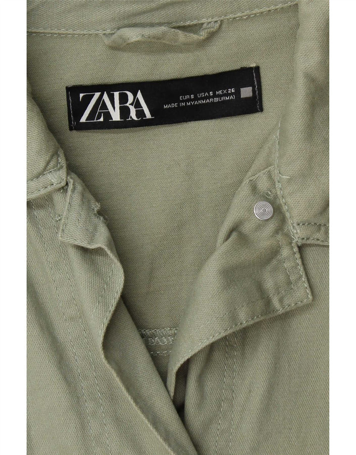 Jaqueta utilitária masculina Zara Oversized UK 10 algodão verde pequeno