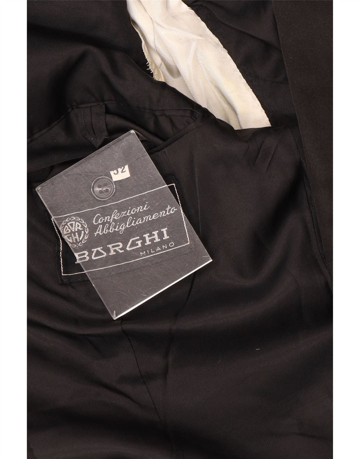 Terno masculino vintage de 1 botão e 2 peças IT 52 XL W32 L30 preto