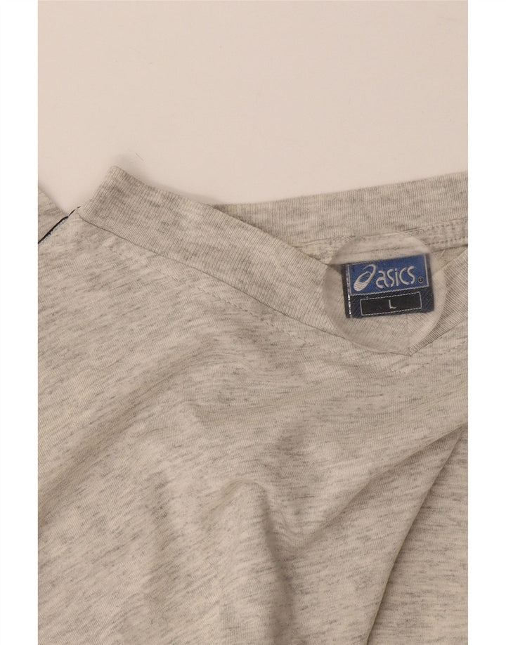 Camiseta gráfica masculina Asics Top grande cinza manchado