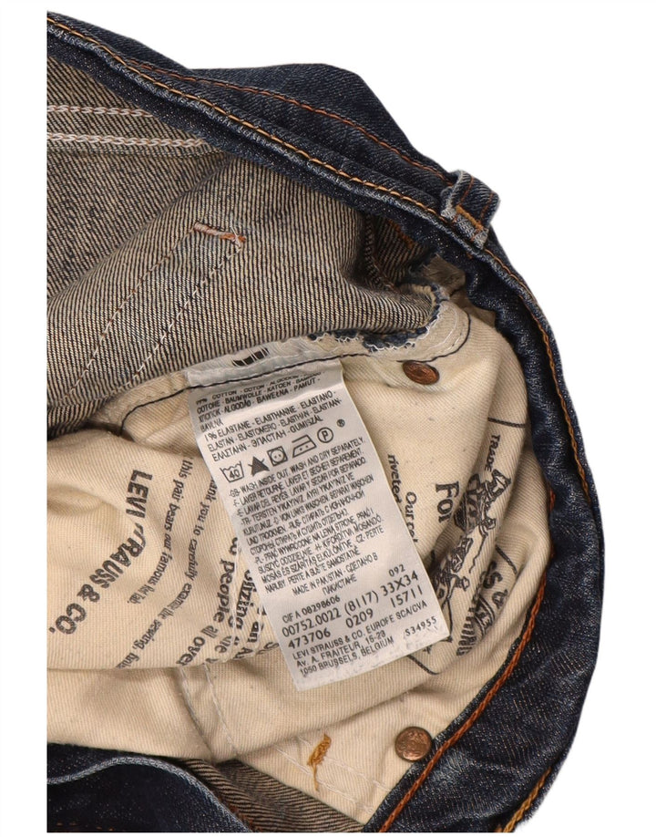 Calça jeans reta masculina Levi's W33 L30 azul algodão