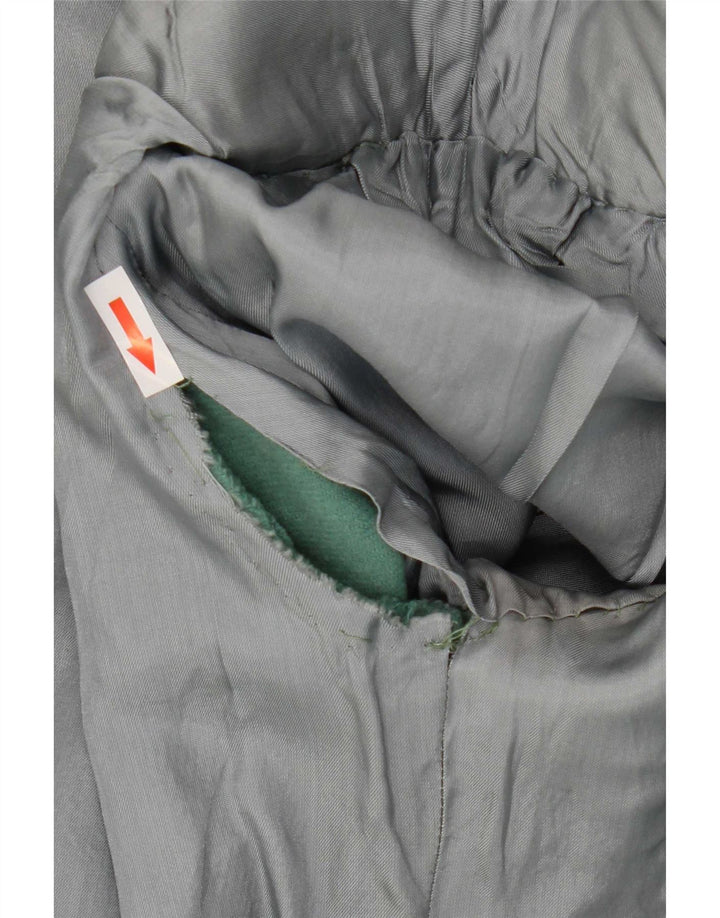 Jaqueta blazer feminina vintage manga 3/4 com peito duplo Reino Unido 8 pequena verde