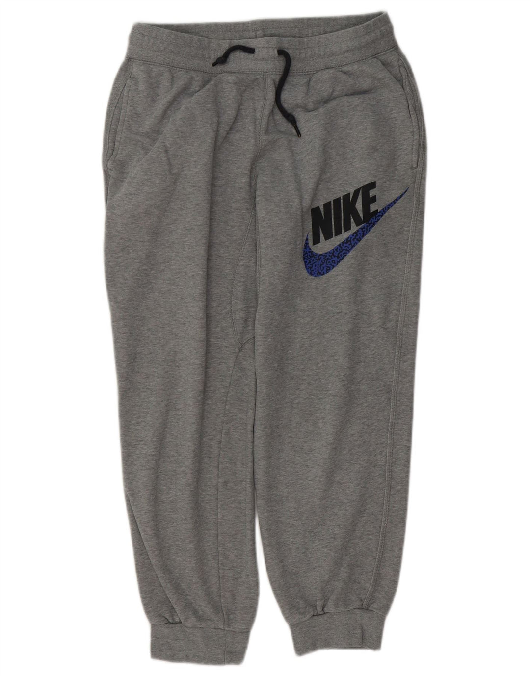 Calça de treino masculina NIKE com estampa gráfica cinza médio algodão