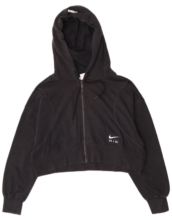 Suéter Nike Feminino Crop Zip Hoodie UK 14 Médio Algodão Preto