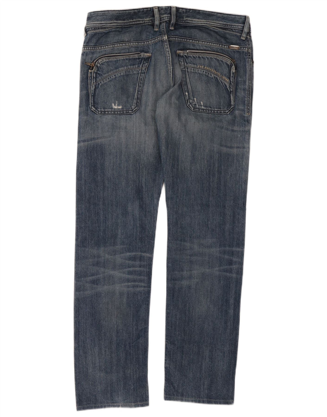 Diesel masculino Poiak jeans retos desgastados W33 L34 algodão azul