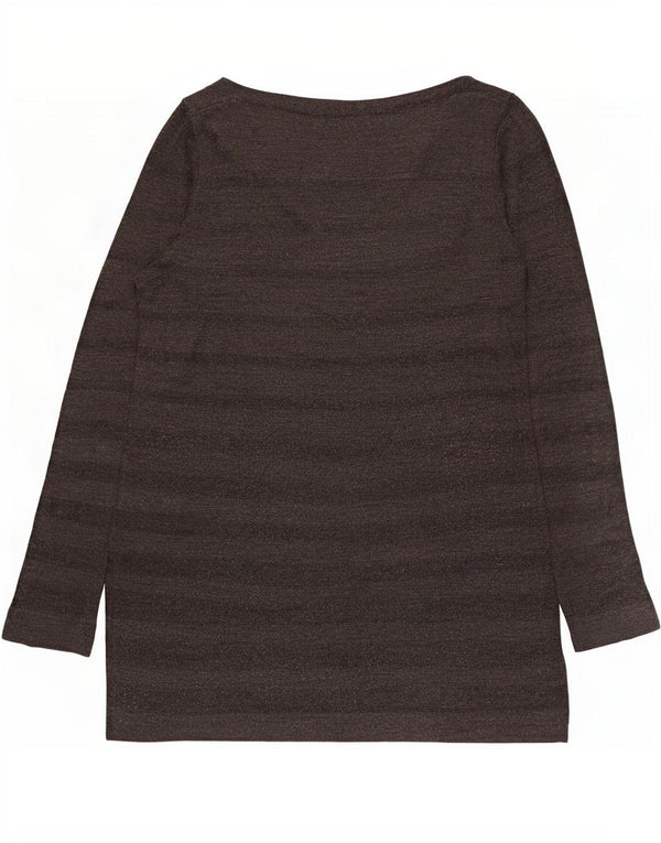 Túnica feminina de manga comprida Marks & Spencer UK 12 listrada cinza médio