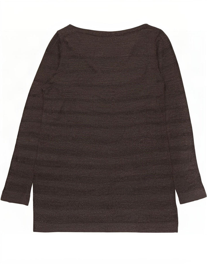 Túnica feminina de manga comprida Marks & Spencer UK 12 listrada cinza médio