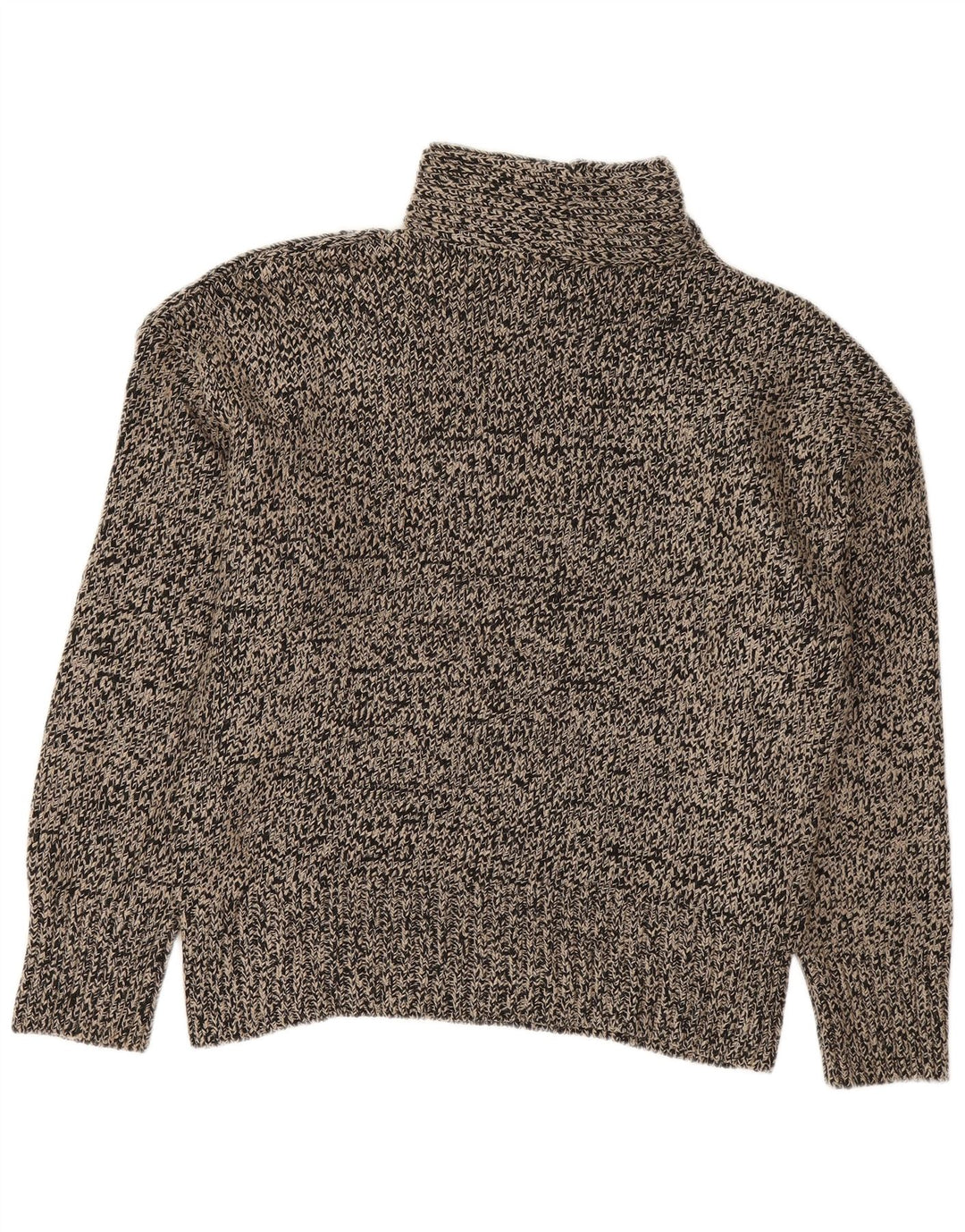 Zara Suéter feminino com gola tartaruga Reino Unido 14 Acrílico manchado preto médio