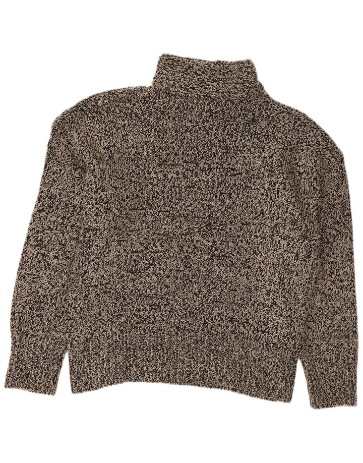 Zara Suéter feminino com gola tartaruga Reino Unido 14 Acrílico manchado preto médio