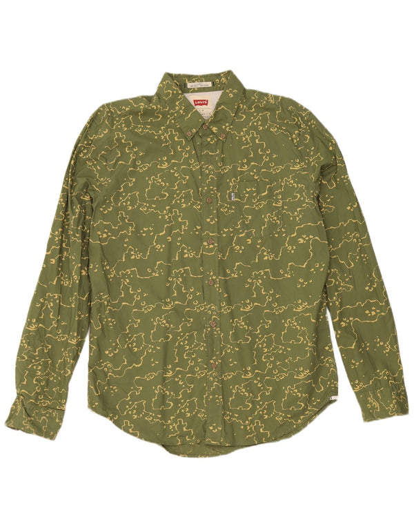 Camisa masculina Slim Fit Levi's grande algodão camuflado verde