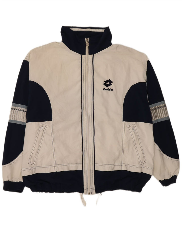 LOTTO Mens Treino Top Jaqueta 2XL Poliéster Colourblock Branco