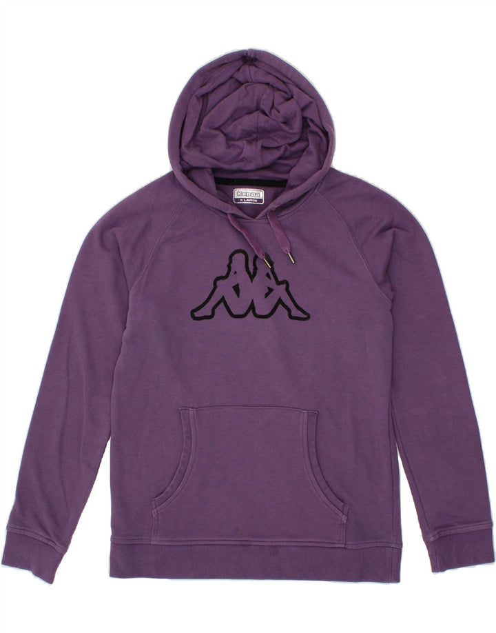 KAPPA Womens Graphic Hoodie Jumper UK 18 XL Purple Cotton Vintage Kappa and Second-Hand Kappa from Messina Hembry 