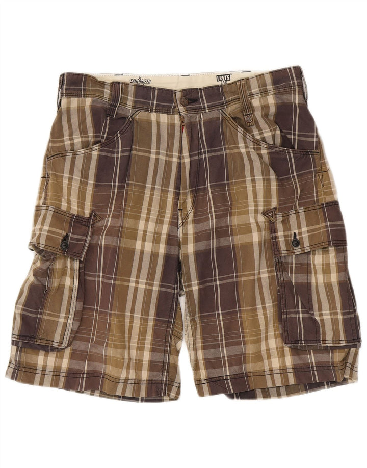 Shorts cargo masculino Levi's W32 médio xadrez multicolorido algodão